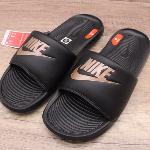 Nike Victori One Womens Slides Sandals Size 11 Black/Bronze CN9677-001 Slide NEW - Picture 2 of 10